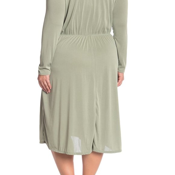 ABOUND OLIVE BURNT SZ 3X V-NECK LONG SLEEVE DRESS - Picture 4 of 8